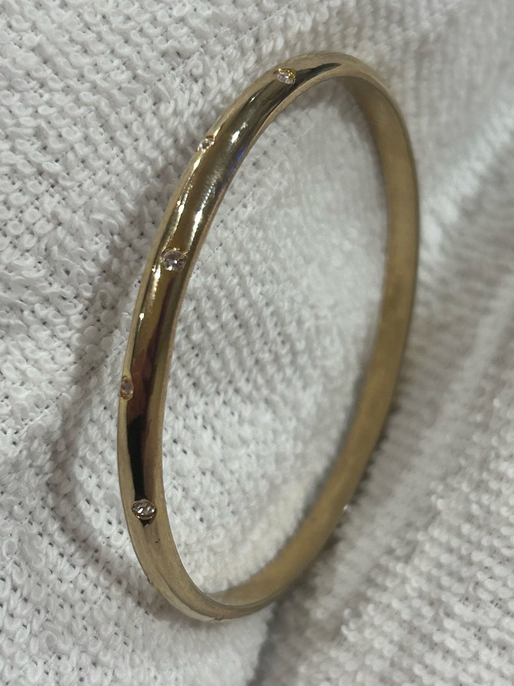 Gold Tone Crystal Accent Women’s Bangle Bracelet
